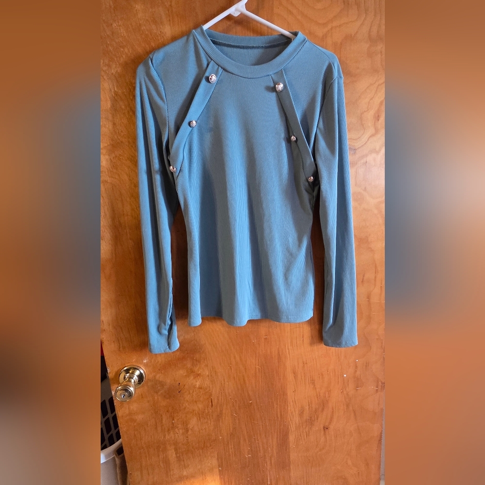 💥💥Women's Blue Long Sleeve Top